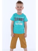 Jungen-T-Shirt mit Aufschrift, Mint NDZ4481 – Online-Shop – Boutique